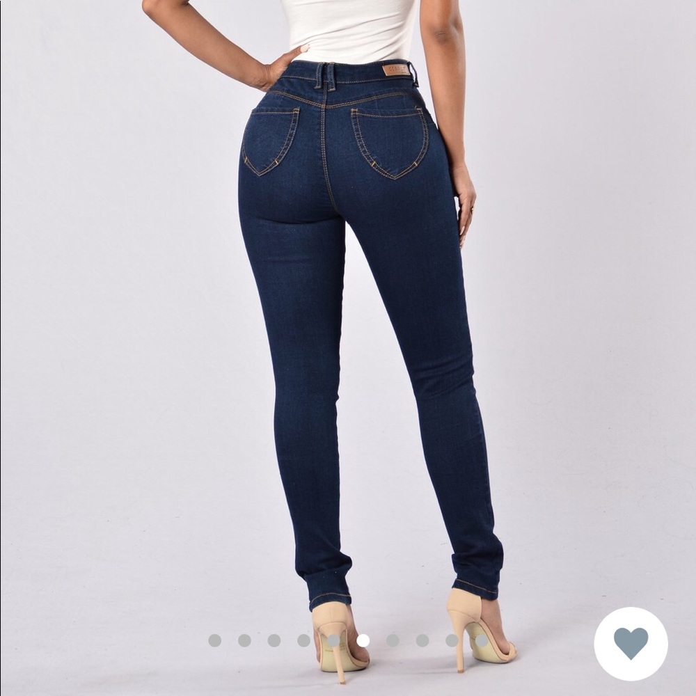 Fashion Nova High Waisted Dark Wash Jeans